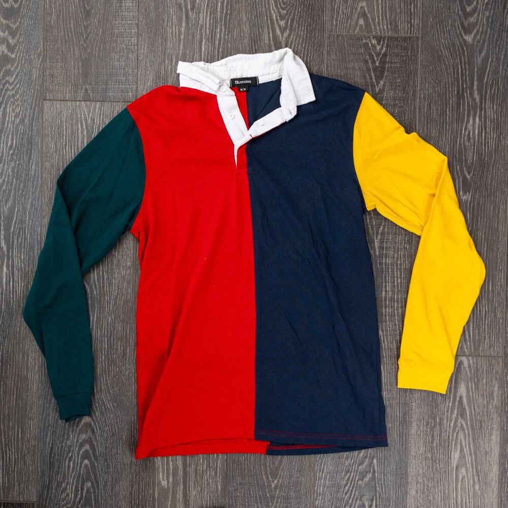 Color Block Collared Shirt M